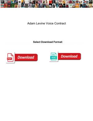 Adam Levine Voice Contract