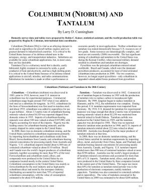 Columbium (Niubium) and Tantalum