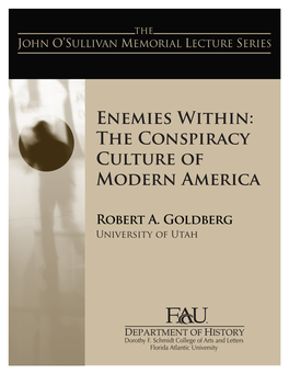 Enemies Within: the Conspiracy Culture of Modern America