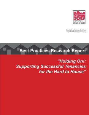 “Holding On!: Supporting Successful Tenancies for the Hard to House”