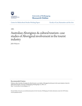 Australian Aborigines & Cultural Tourism