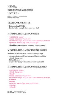 Textbook Web Site Minimal Html5 Document Minimal
