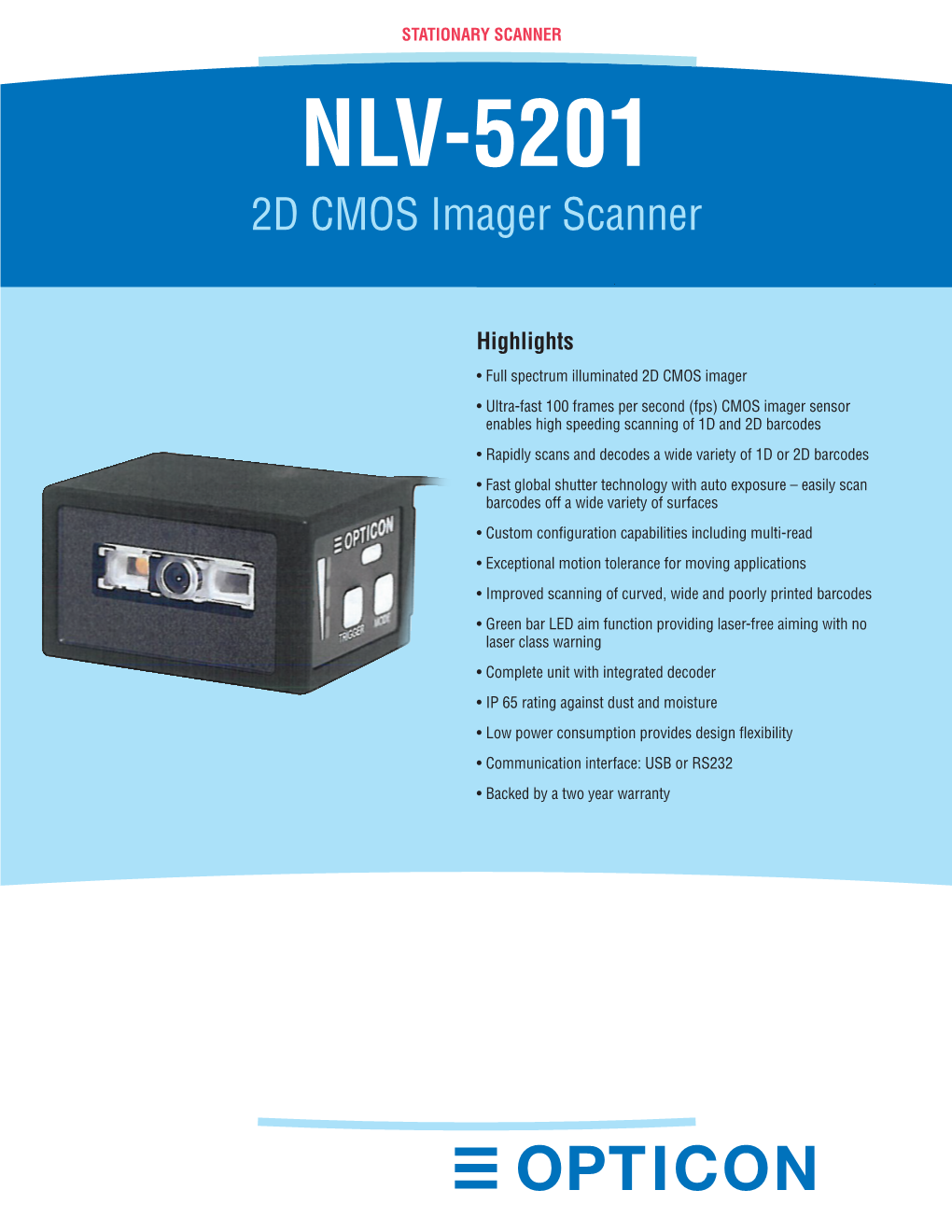 NLV-5201 2D CMOS Imager Scanner