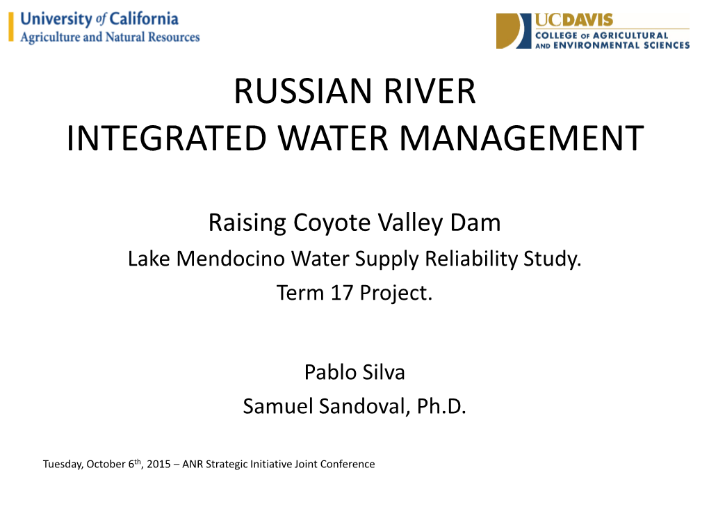 Russian River Integrated Water Management