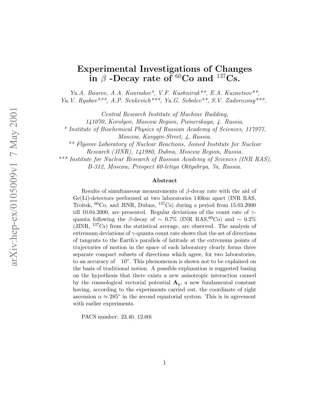 Experimental Investigations of Changes in Beta-Decay Rate of Co