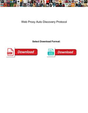 Web Proxy Auto Discovery Protocol