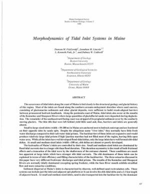 Morphodynamics of Tidal Inlet Systems in Maine