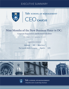 Nine Months of the New Business Voice in DC: Corporate Expectations and Economic Realities