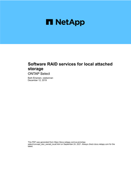 Software RAID Services for Local Attached Storage : ONTAP Select