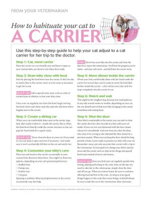 A CARRIER Use This Step-By-Step Guide to Help Your Cat Adjust to a Cat Carrier for Her Trip to the Doctor