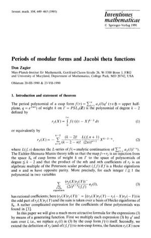 Periods of Modular Forms and Jacobi Theta Functions