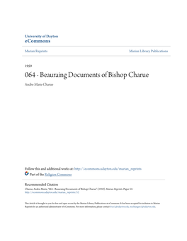 Beauraing Documents of Bishop Charue Andre-Marie Charue