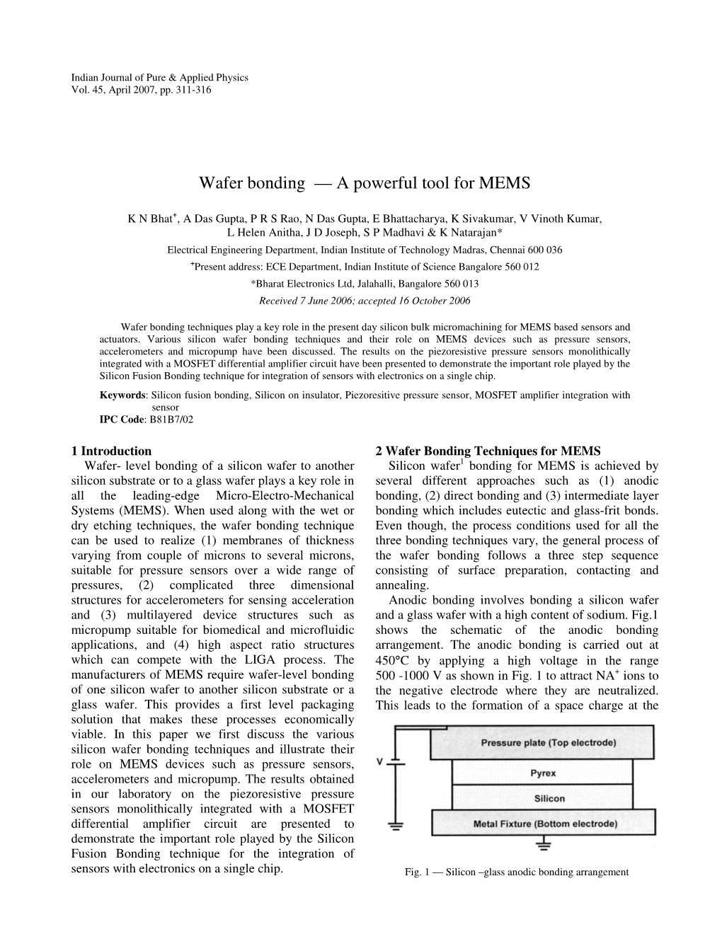 Wafer Bonding — a Powerful Tool for MEMS