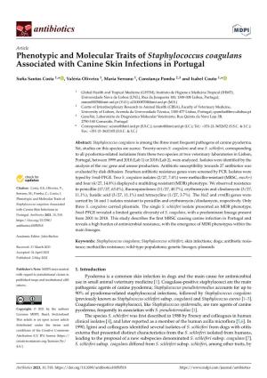 Phenotypic and Molecular Traits of Staphylococcus Coagulans Associated with Canine Skin Infections in Portugal