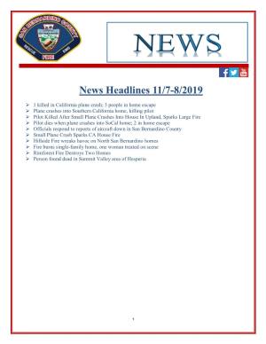 News Headlines 11/7-8/2019