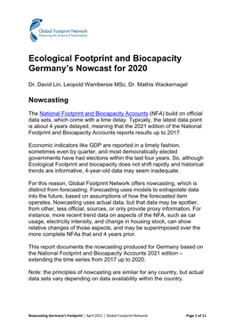 Ecological Footprint and Biocapacity Germany's