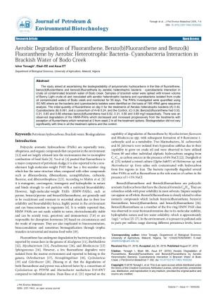 Aerobic Degradation of Fluoranthene, Benzo(B)