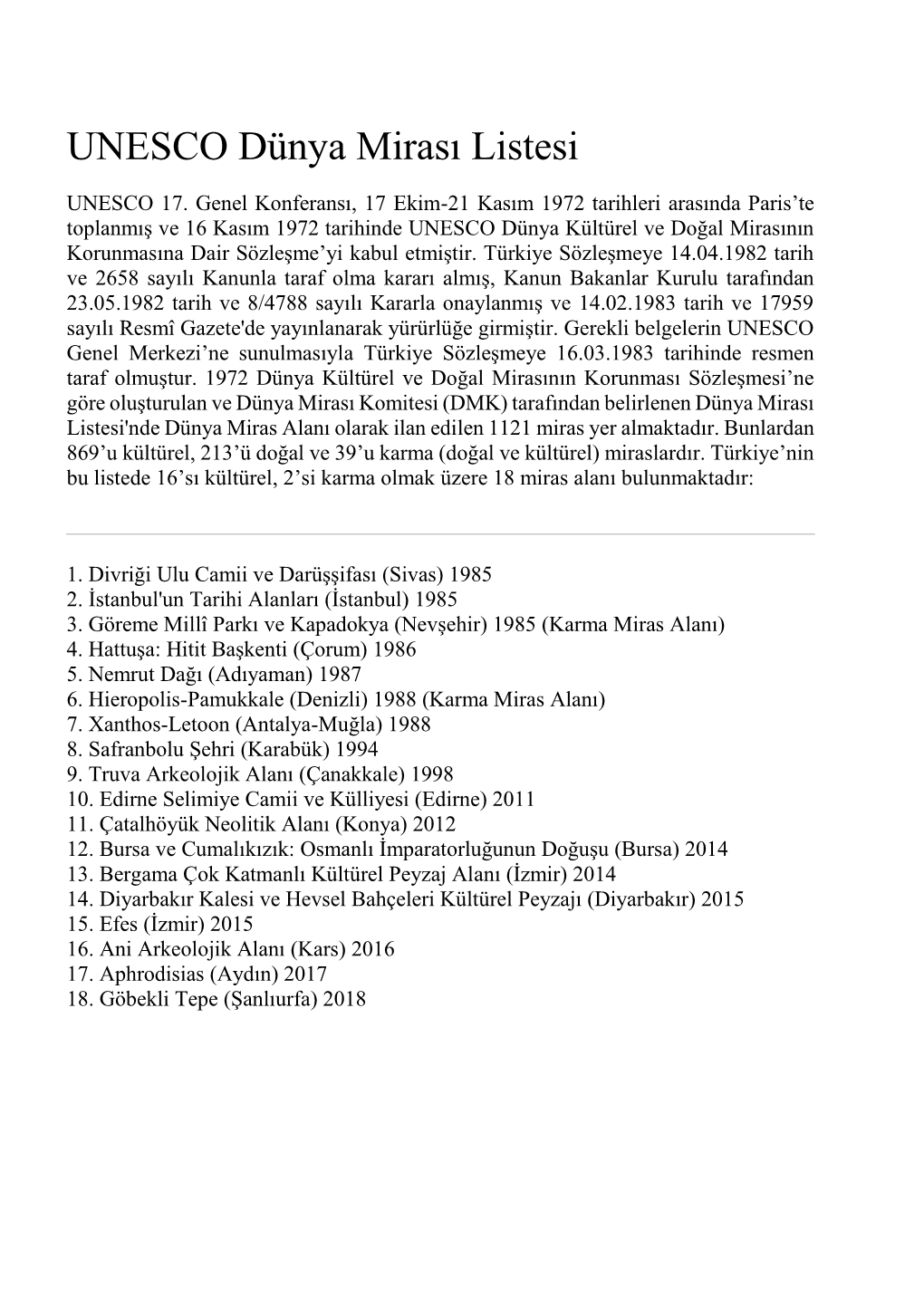 UNESCO Dünya Mirası Listesi.Pdf