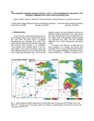The Lagrange Torando During Vortex2. Part Ii: Photogrammetry Analysis of the Tornado Combined with Dual-Doppler Radar Data
