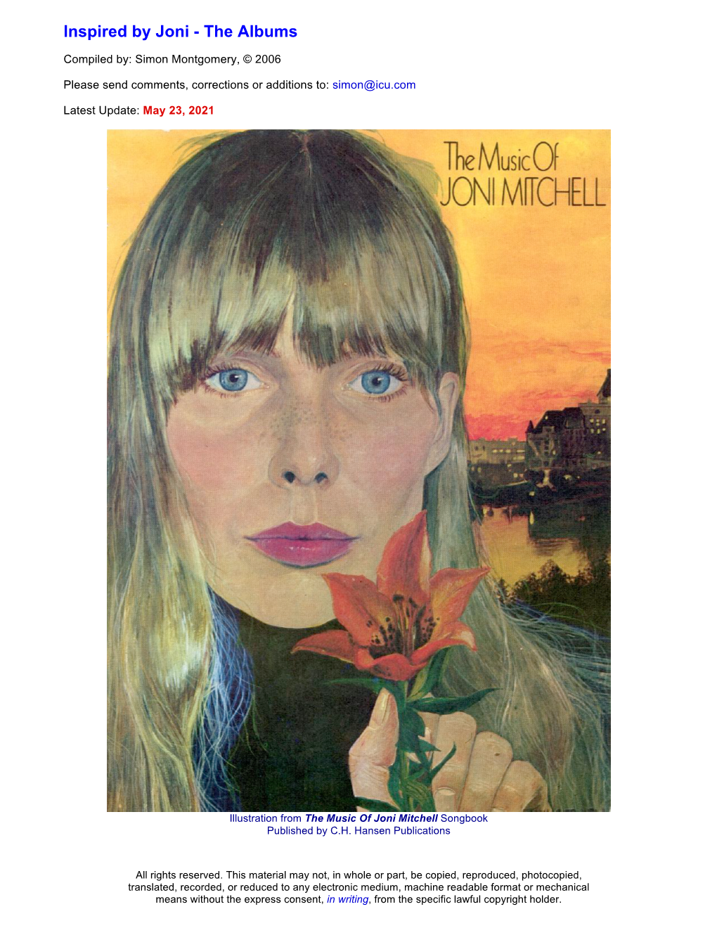 Inspired by Joni - the Albums