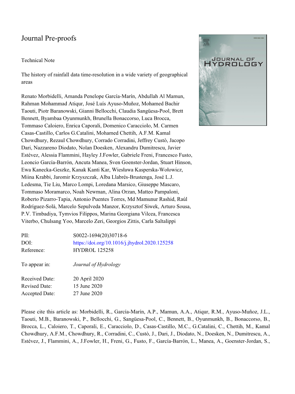 The History of Rainfall Data Time-Resolution in a Wide Variety of Geographical Areas