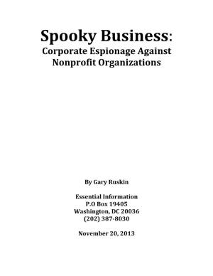 Spooky Business: Corporate Espionage Against Nonprofit Organizations