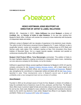 Heiko Hoffmann Joins Beatport As Director of Artist & Label Relations