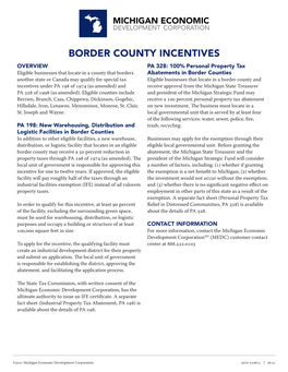 Border County Incentives