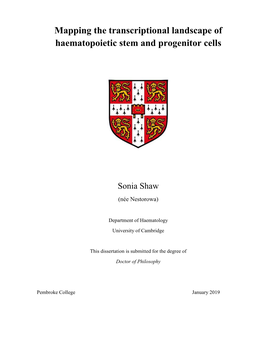 Mapping the Transcriptional Landscape of Haematopoietic Stem and Progenitor Cells