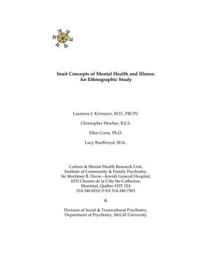 Inuit Concepts of Mental Health and Illness