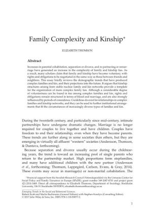 "Family Complexity and Kinship" In