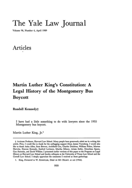 Martin Luther King's Constitution: a Legal History of the Montgomery Bus Boycott