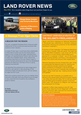 LAND ROVER NEWS May 2012 the E-Newsletter About Range Rover and Land Rover People