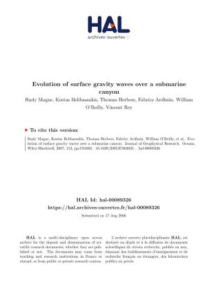 Evolution of Surface Gravity Waves Over a Submarine Canyon Rudy Magne, Kostas Belibassakis, Thomas Herbers, Fabrice Ardhuin, William O’Reilly, Vincent Rey