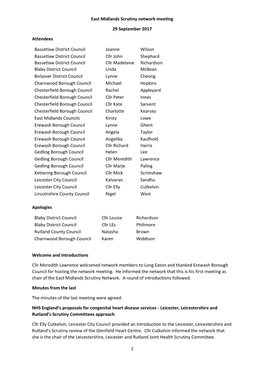 1 East Midlands Scrutiny Network Meeting 29 September 2017