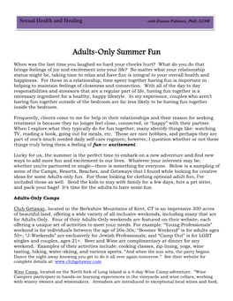 Adults-Only Summer Fun