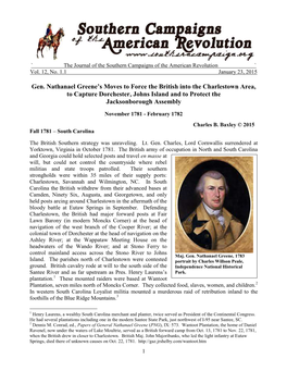 Gen. Nathanael Greene's Moves to Force the British Into The