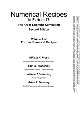 NUMERICAL RECIPES in FORTRAN 77: the ART of SCIENTIFIC COMPUTING (ISBN 0-521-43064-X) Copyright (C) 1986-1992 by Cambridge University Press