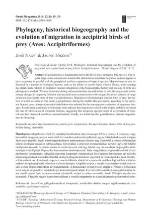 Phylogeny, Historical Biogeography and the Evolution of Migration in Accipitrid Birds of Prey (Aves: Accipitriformes)