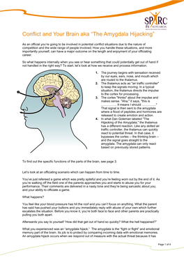 Conflict and Your Brain Aka “The Amygdala Hijacking”