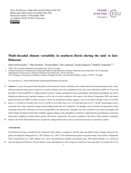 Multi-Decadal Climate Variability in Southern Iberia During The