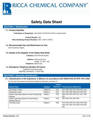Safety Data Sheet SECTION 1: Identification 1.1