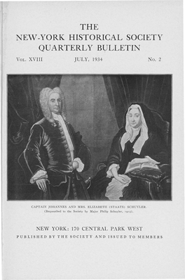 The New-York Historical Society Quarterly Bulletin Vol