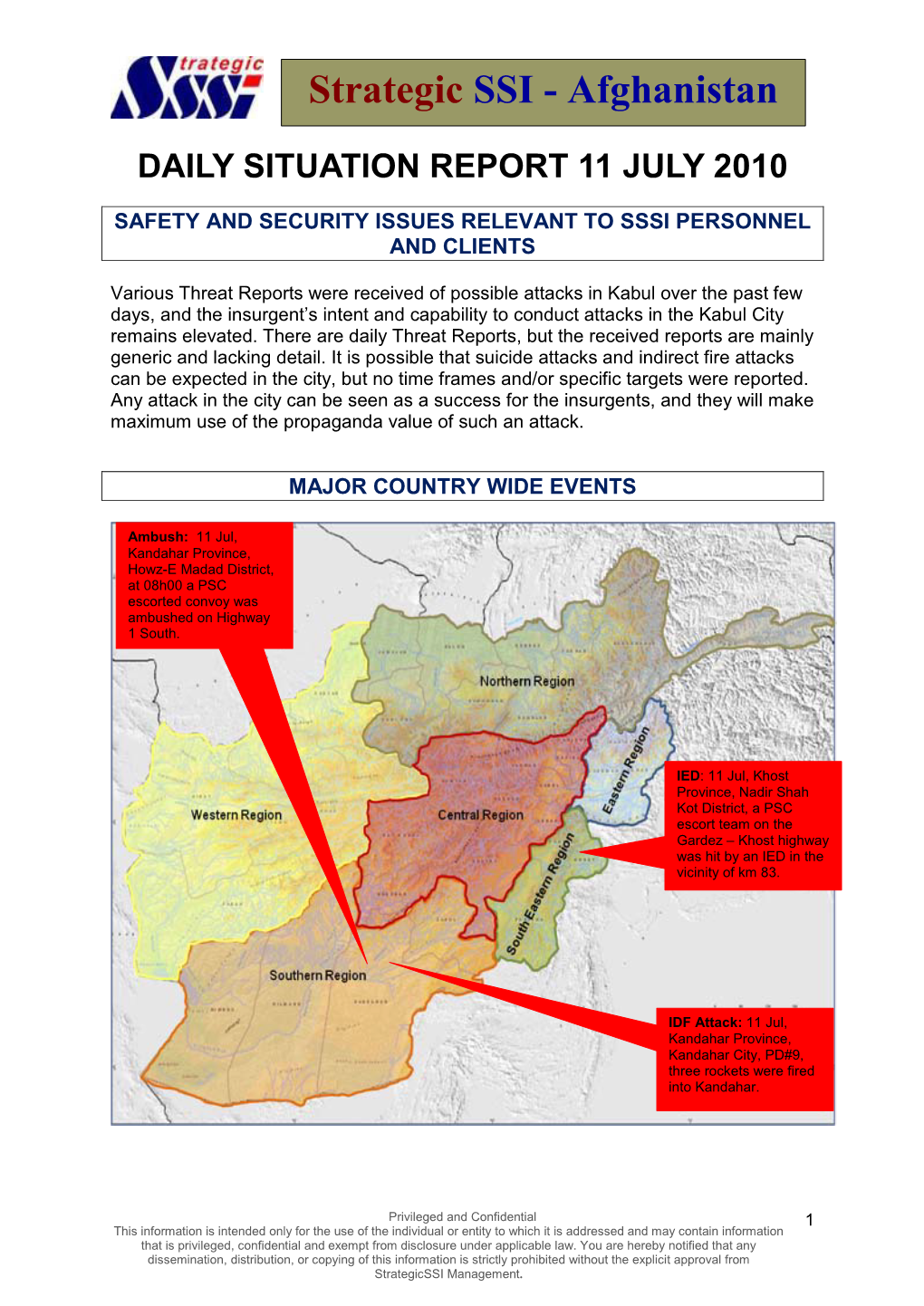 DAILY SITUATION REPORT 13 May 2008