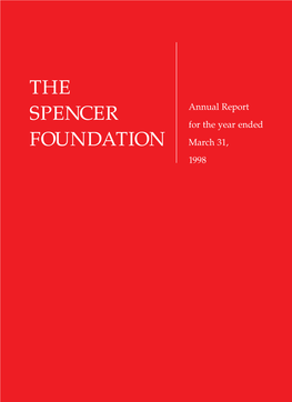 The Spencer Foundation Web Site