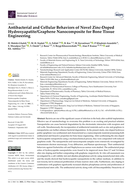 Antibacterial and Cellular Behaviors of Novel Zinc-Doped Hydroxyapatite/Graphene Nanocomposite for Bone Tissue Engineering