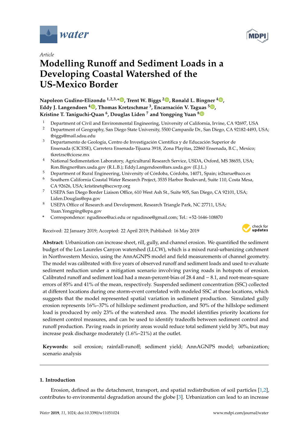 Modelling Runoff and Sediment Loads in a Developing Coastal