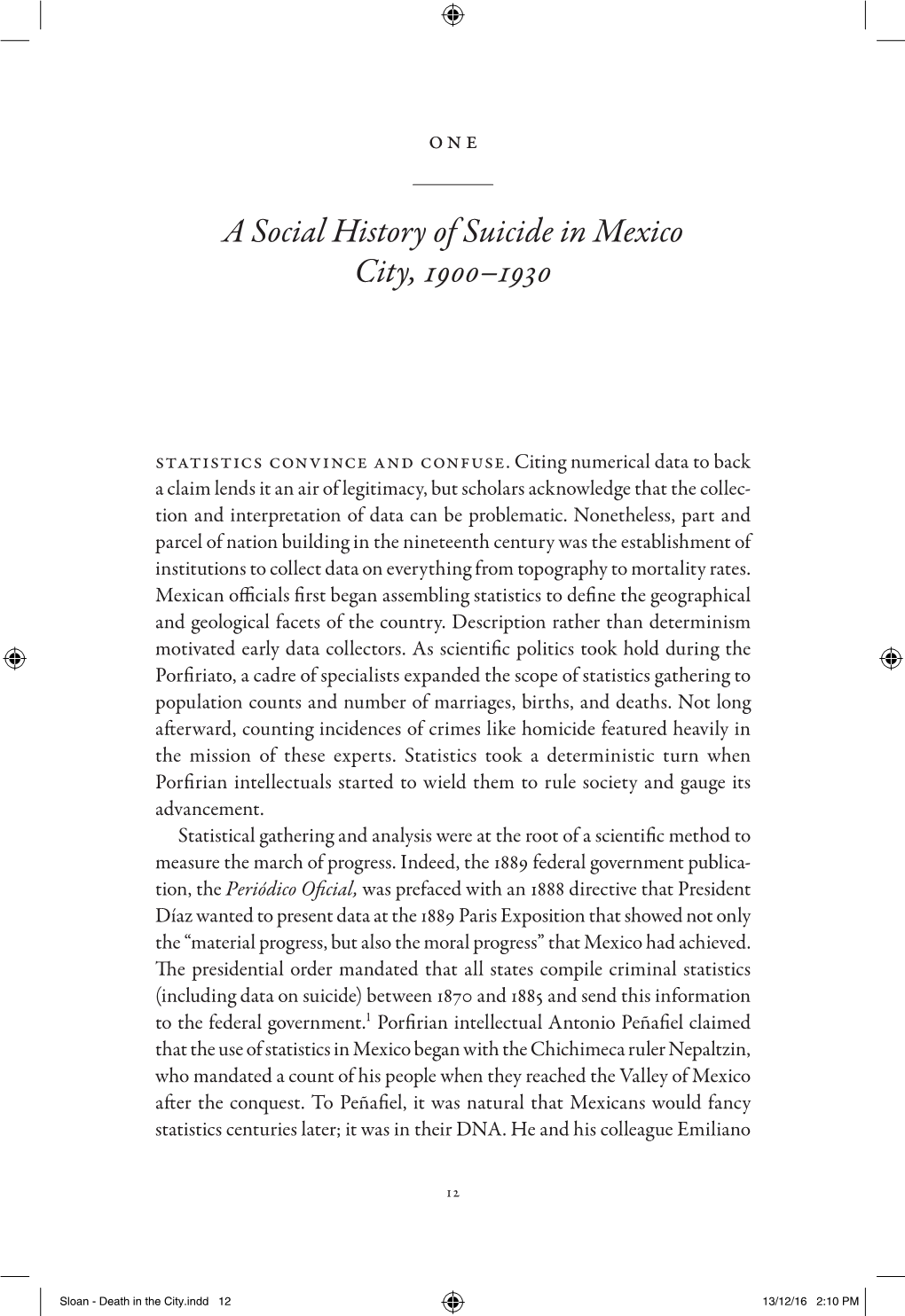 A Social History of Suicide in Mexico City, 1900–1930