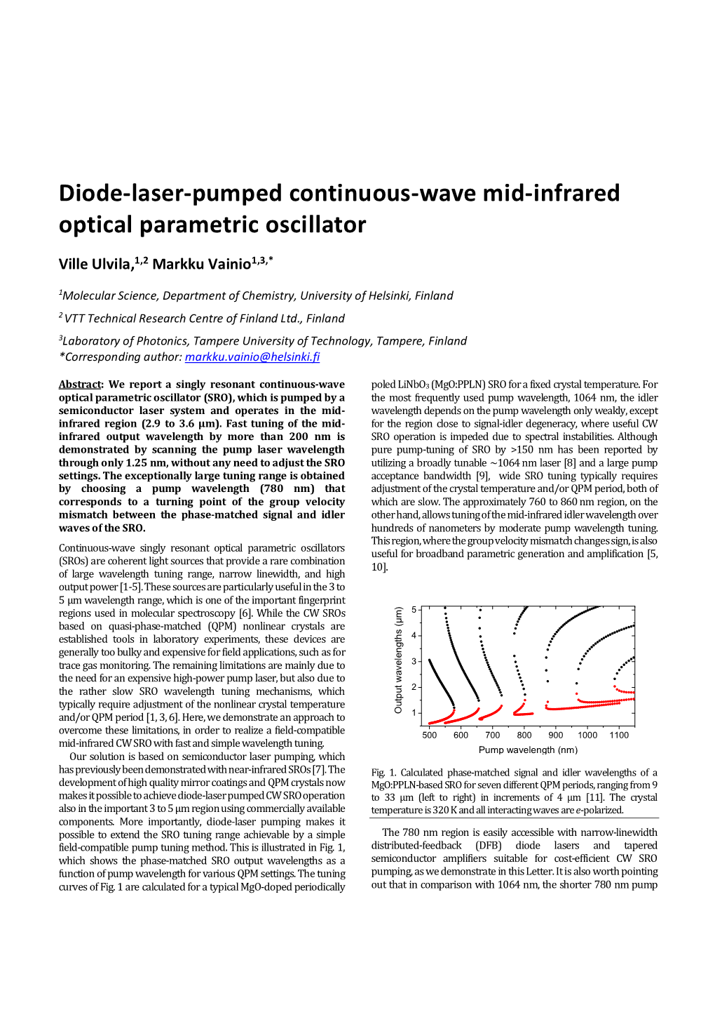 Diode-Laser-Pumped Continuous-Wave Mid-Infrared Optical Parametric Oscillator