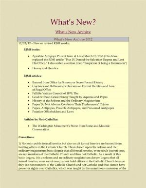 What's New Archive 2012